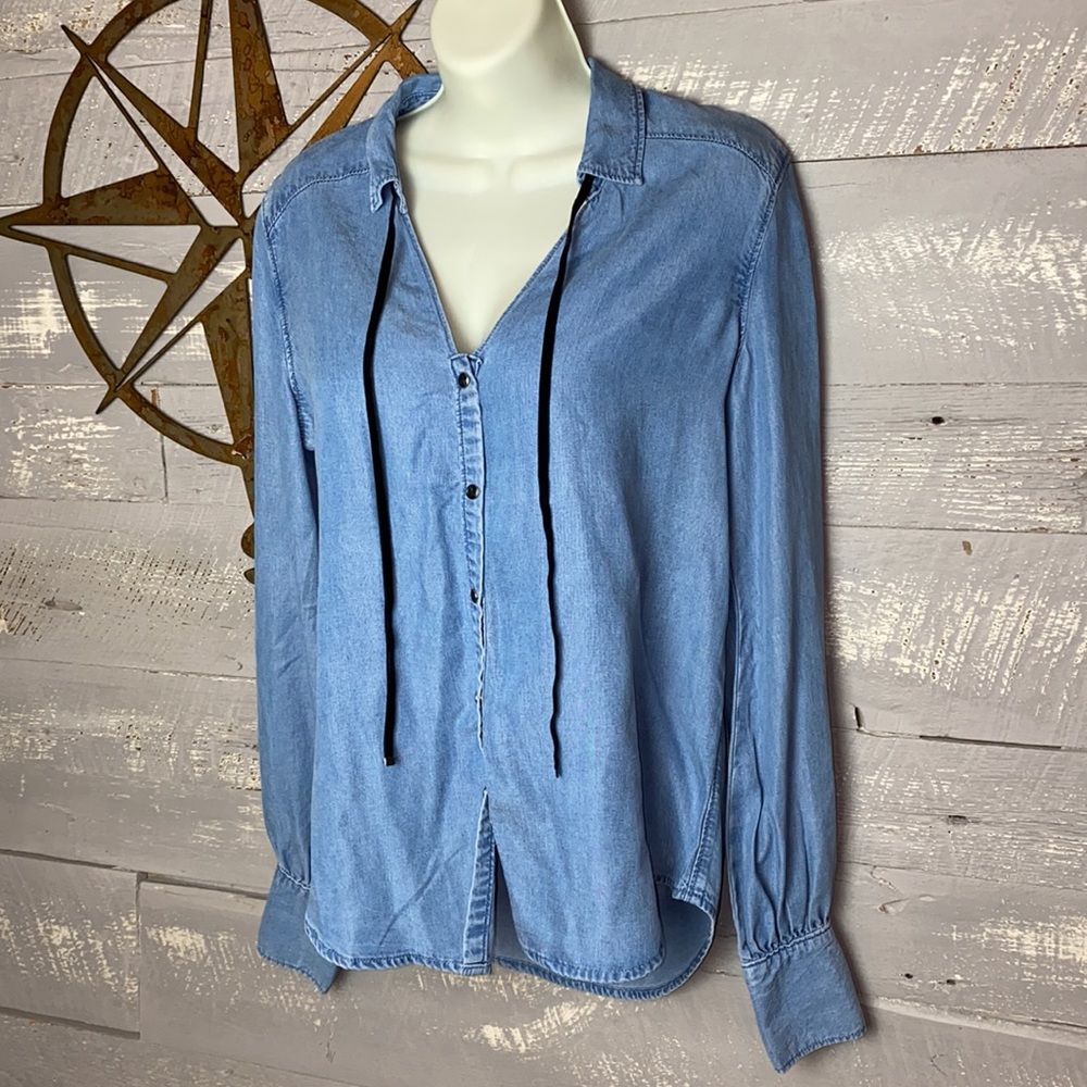 Paige denim collared snap down top - Picture 7 of 12